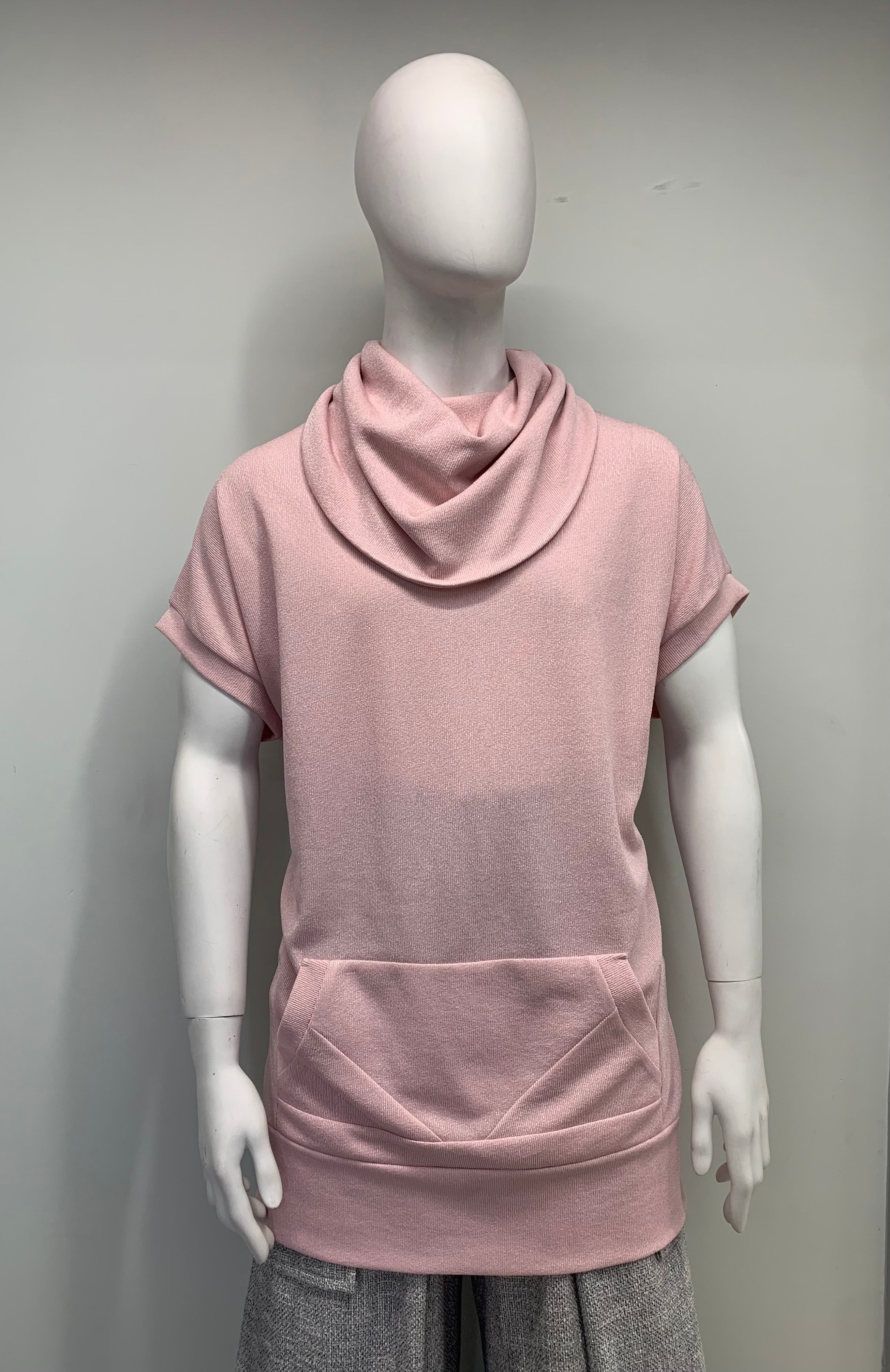 COWL NECK LIGHT PINK POUCHED Top
