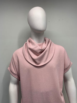 COWL NECK LIGHT PINK POUCHED Top