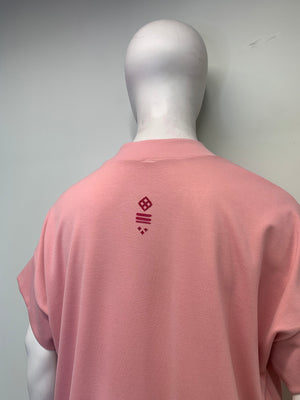 MAUVE JERSEY KNIT V NECK POUCHED Top