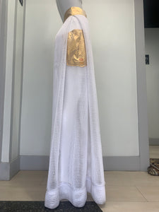 WHITE MESH METALLIC GOLD POCKETS WAIST Pant