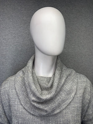 HEATHER GRAY KNOBBY KNIT COWL NECK Pullover