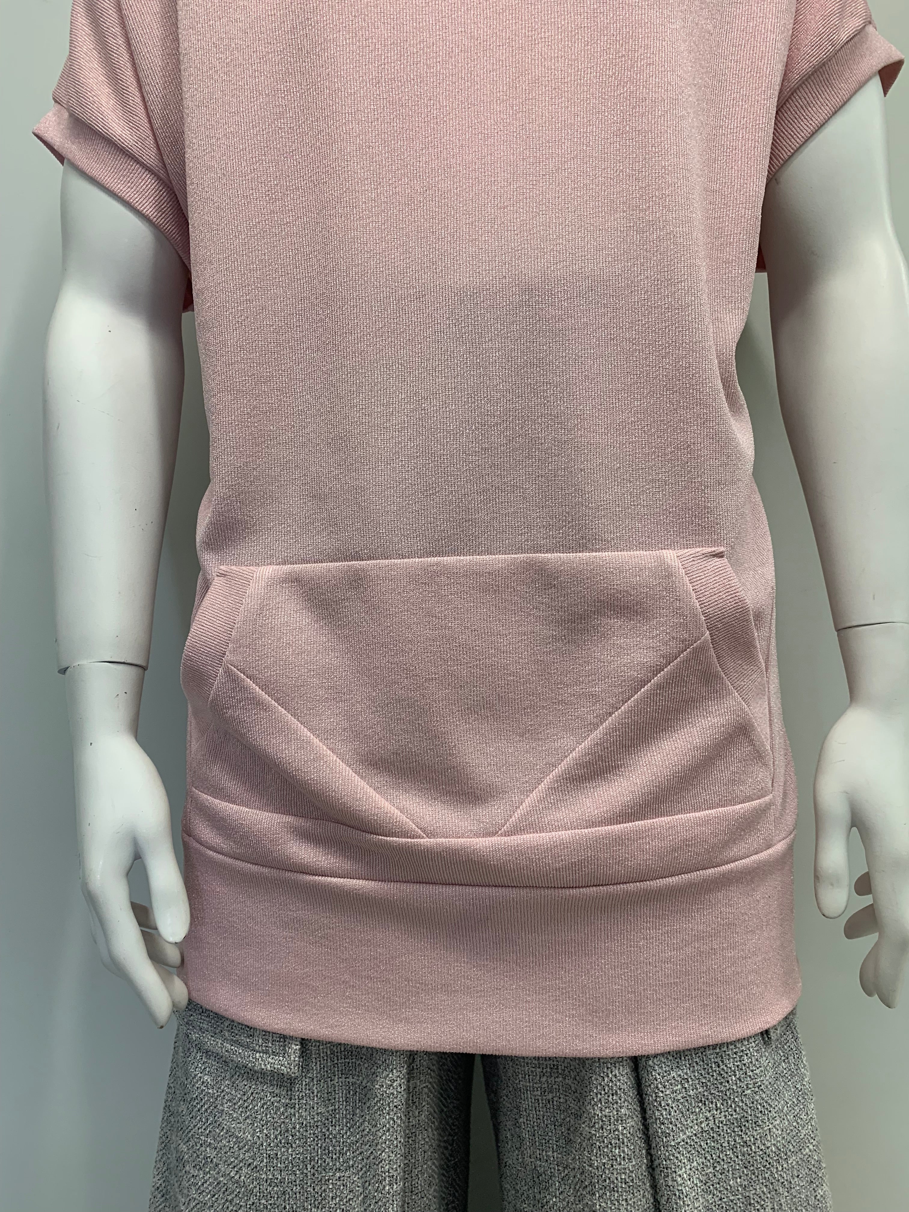 COWL NECK LIGHT PINK POUCHED Top