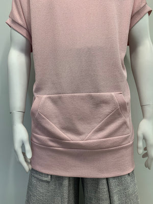 COWL NECK LIGHT PINK POUCHED Top