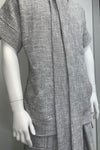 NECK TIE KNOBBY KNIT SHORT SLEEVE POUCHED Top