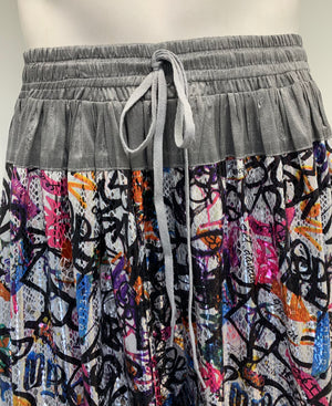 SILK AND SNAKE EMBOSSED GRAFFITI Pants