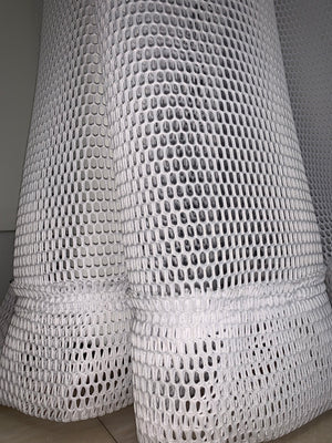 WHITE MESH METALLIC GOLD POCKETS WAIST Pants