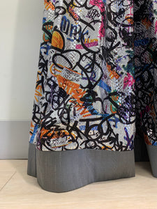 SILK AND SNAKE EMBOSSED GRAFFITI Pants