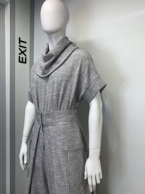 HEATHER GRAY KNOBBY KNIT COWL NECK Pullover