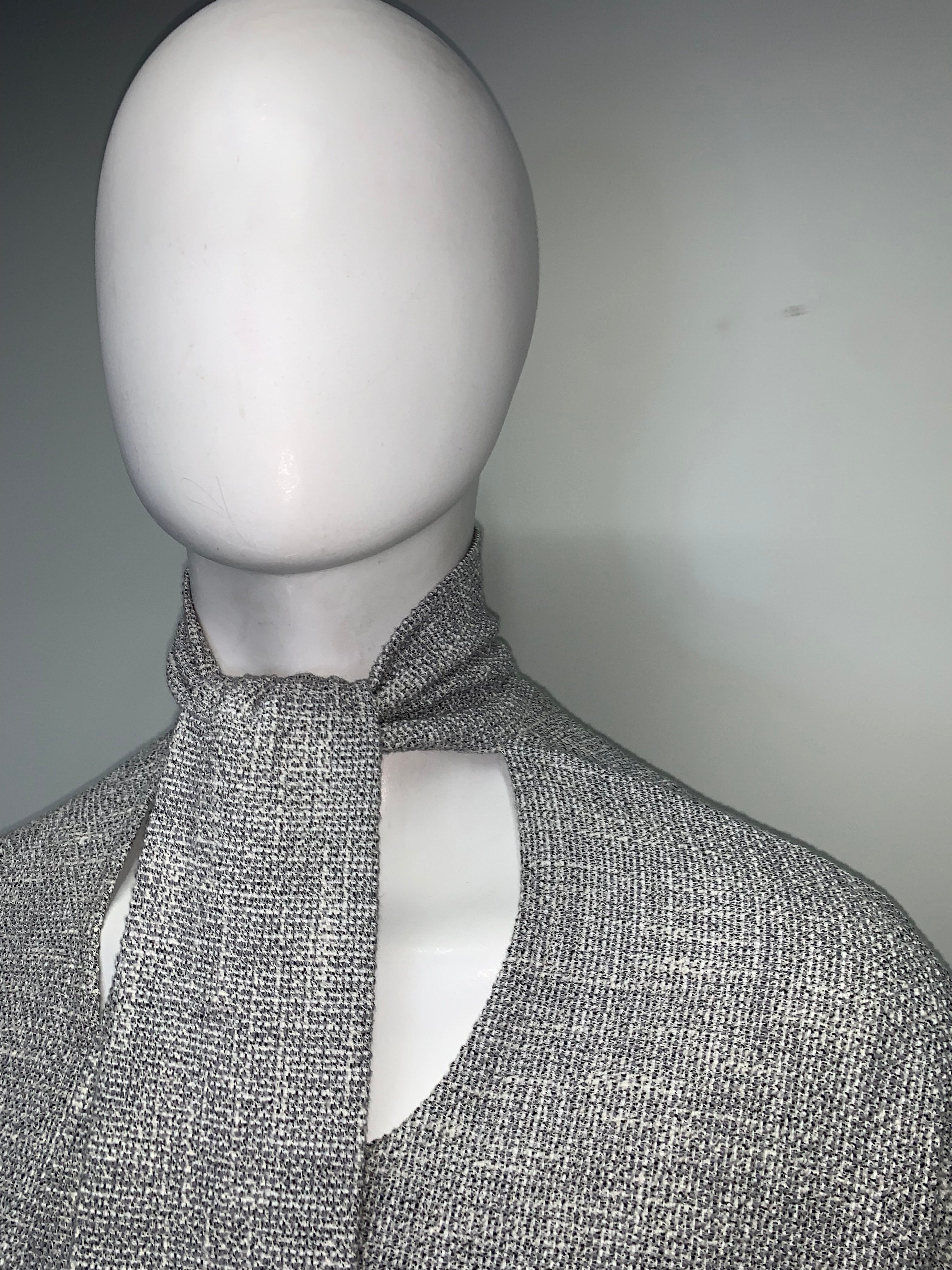 NECK TIE KNOBBY KNIT SHORT SLEEVE POUCHED Top