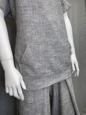 HEATHER GRAY KNOBBY KNIT COWL NECK Pullover