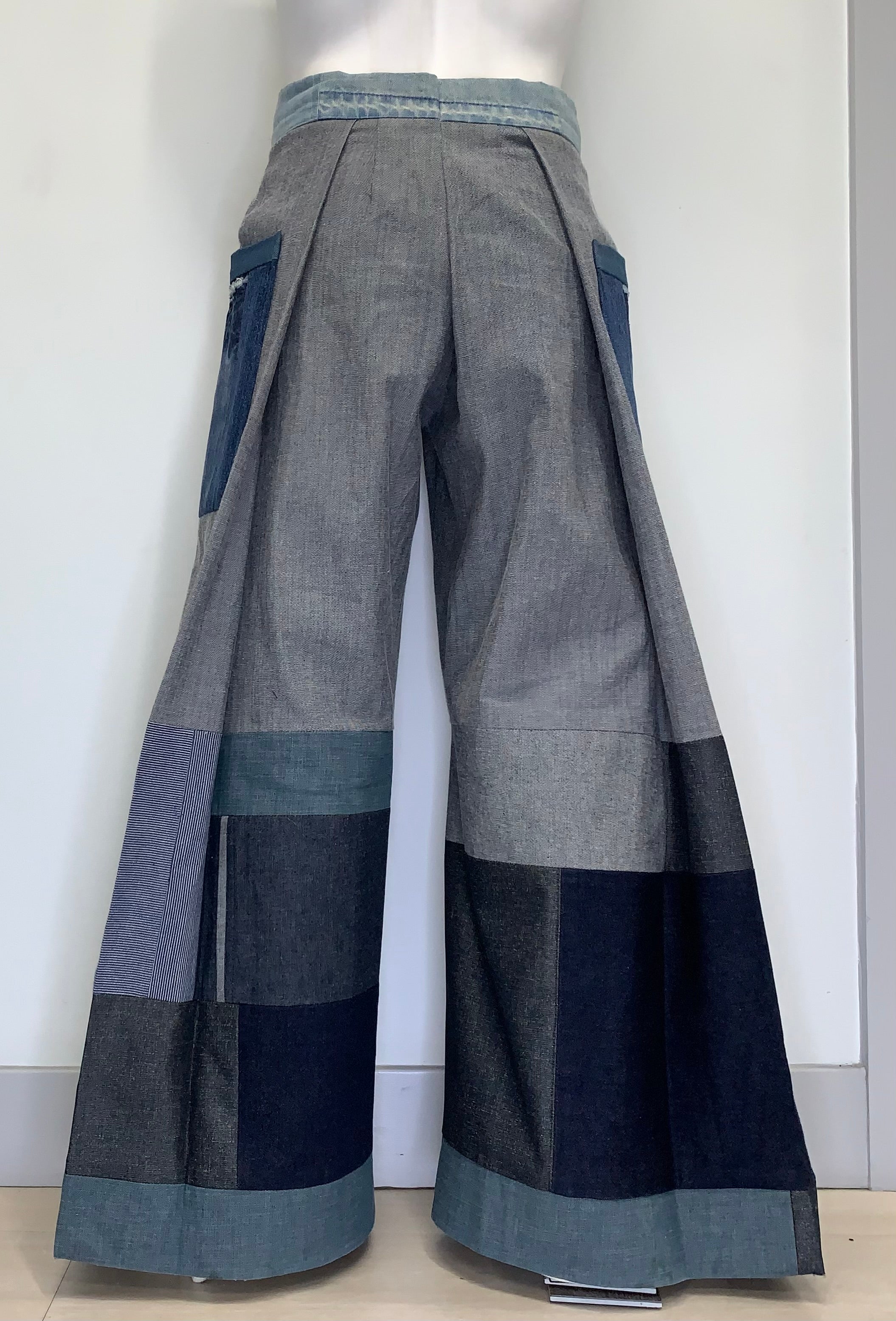 MUSTARD PATCHWORK DENIM Pants