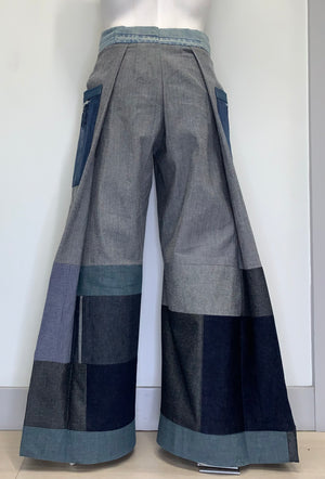 MUSTARD PATCHWORK DENIM Pants