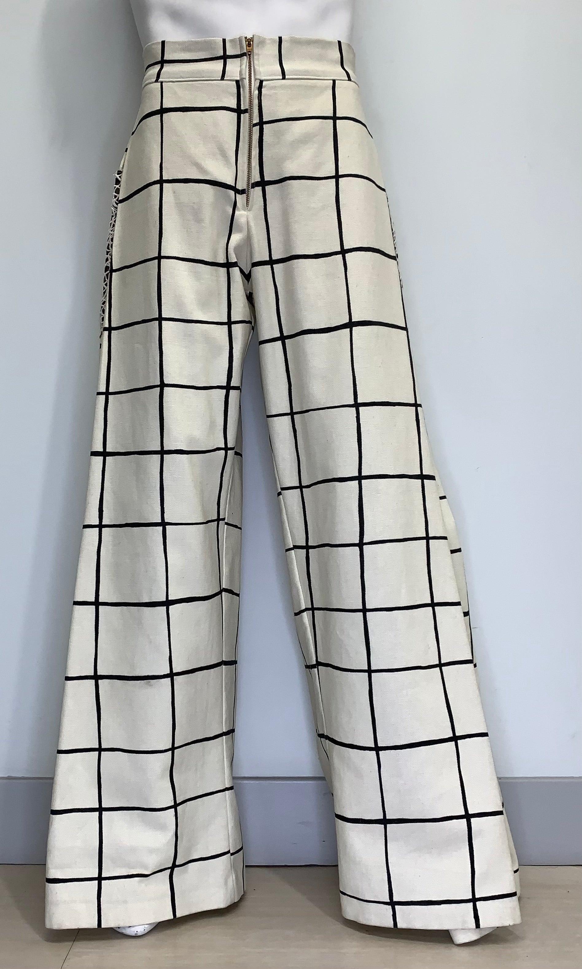 BLACK LINE CREAM CANVAS Trousers