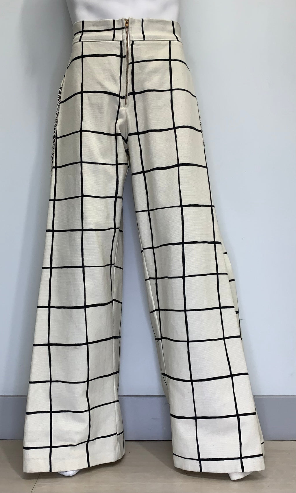 BLACK LINE CREAM CANVAS Trousers