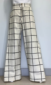 BLACK LINE CREAM CANVAS Trousers