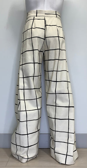 BLACK LINE CREAM CANVAS Trousers