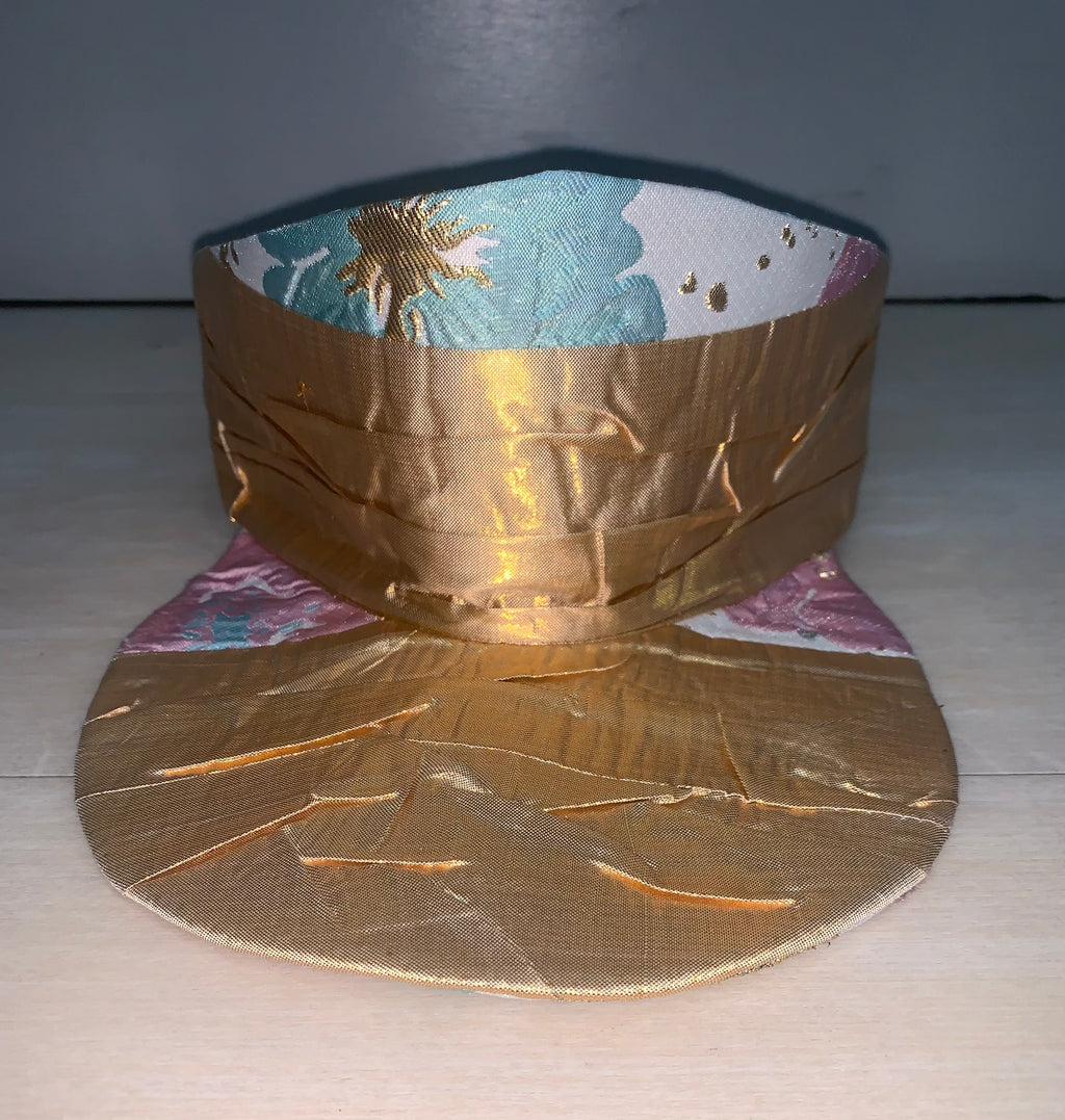 METALLIC GOLD BROCADE Visor
