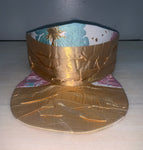 METALLIC GOLD BROCADE Visor