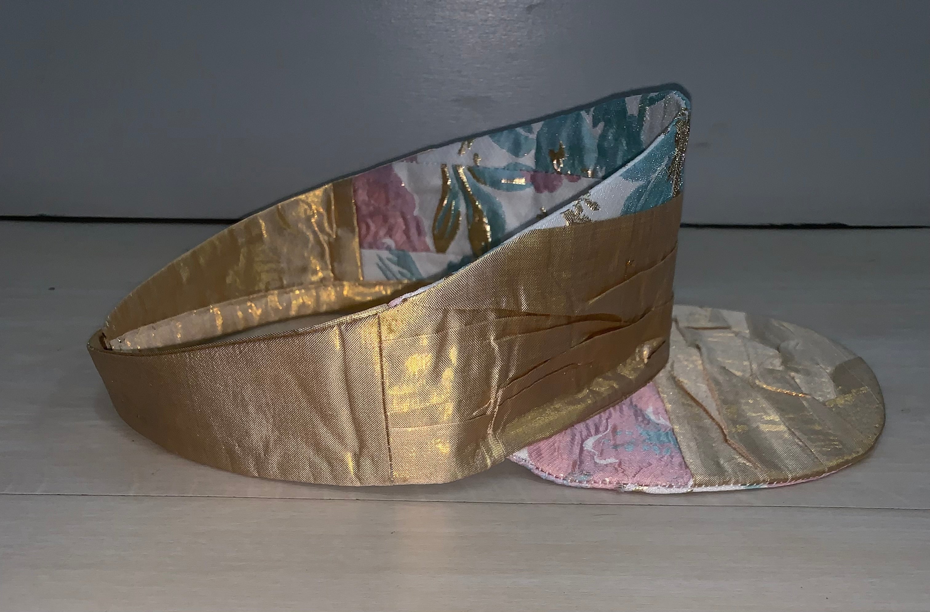 METALLIC GOLD BROCADE Visor
