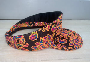 ORANGE SEQUINED FLOWER Visor