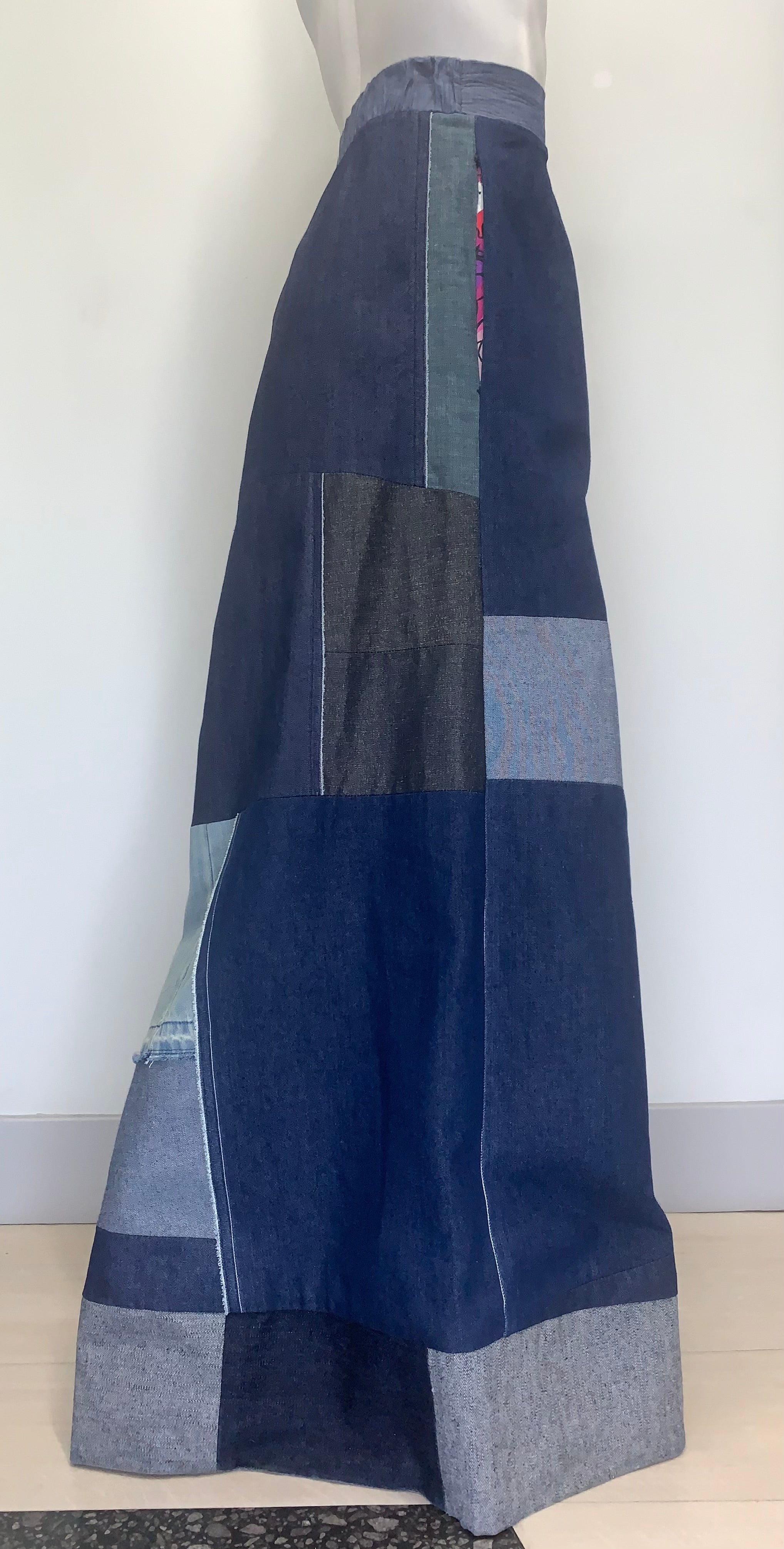 ARTISANAL DENIM PATCHWORK DRAMATIC Pants