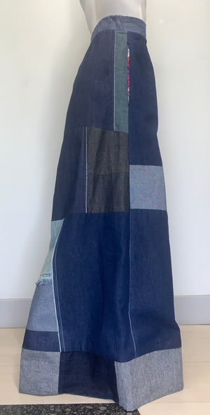 ARTISANAL DENIM PATCHWORK DRAMATIC Pants