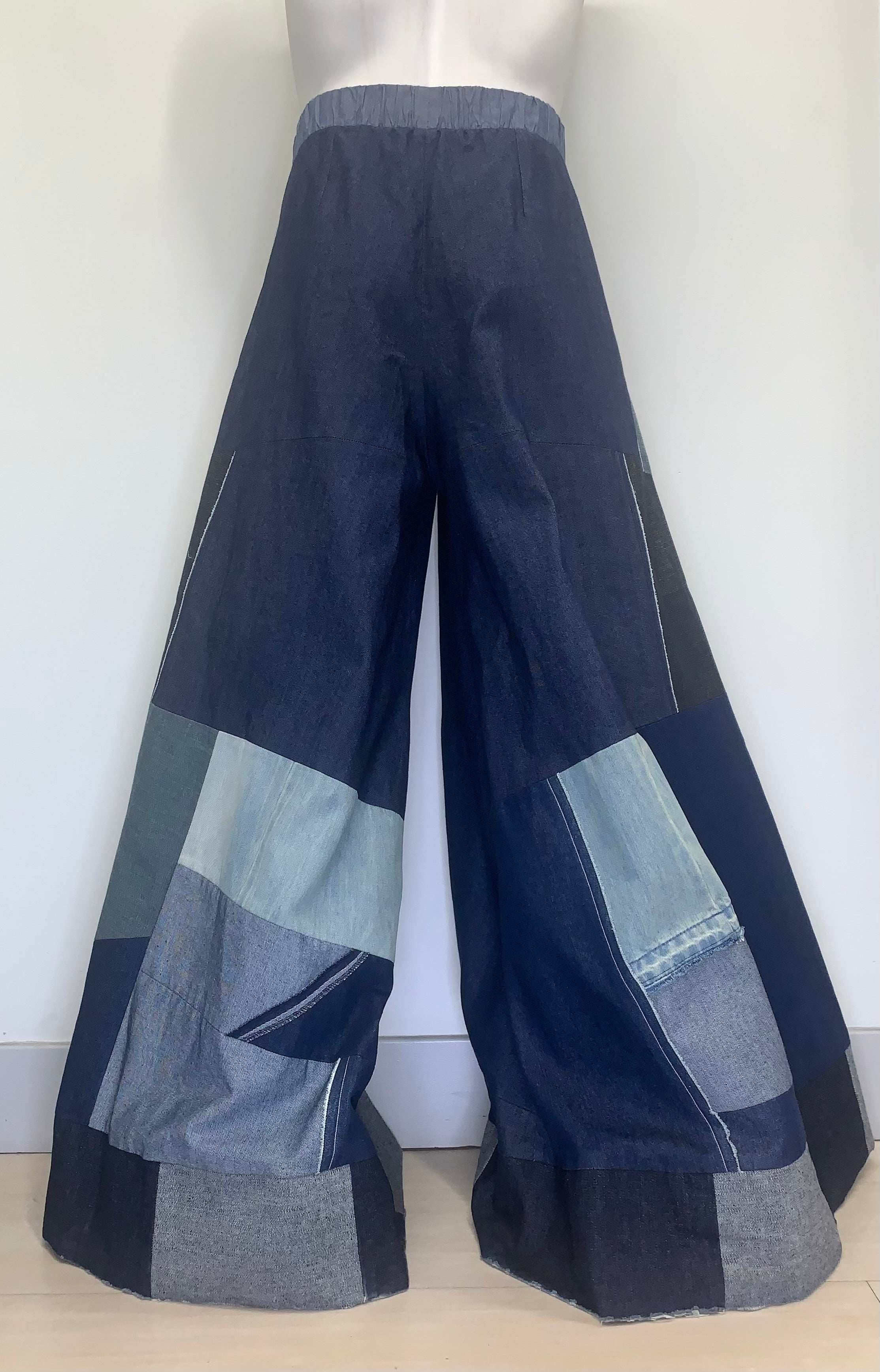 ARTISANAL DENIM PATCHWORK DRAMATIC Pants