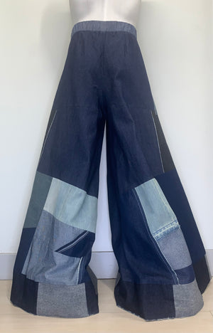 ARTISANAL DENIM PATCHWORK DRAMATIC Pants