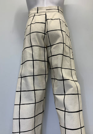 BLACK LINE CREAM CANVAS Trousers