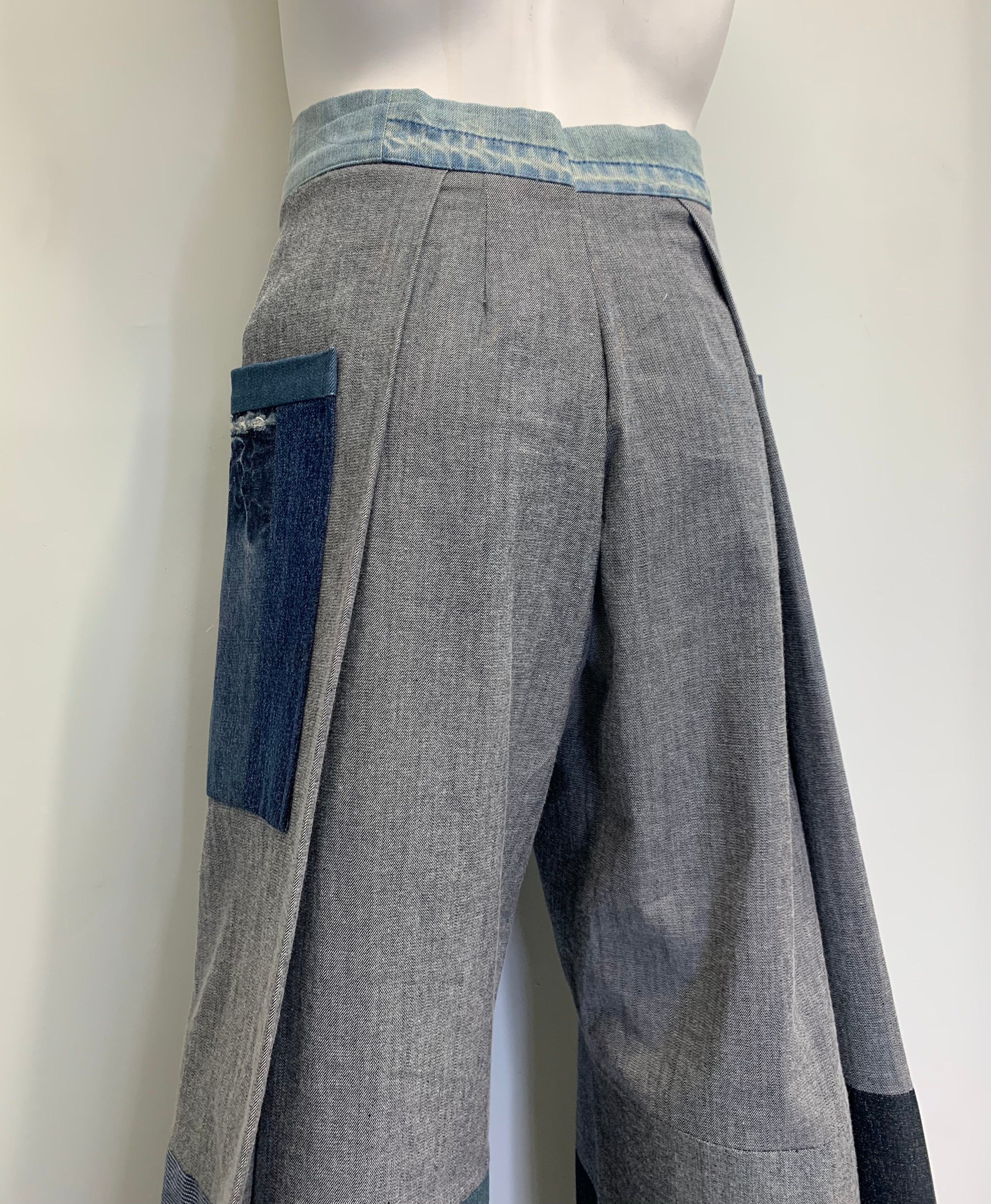 MUSTARD PATCHWORK DENIM Pants