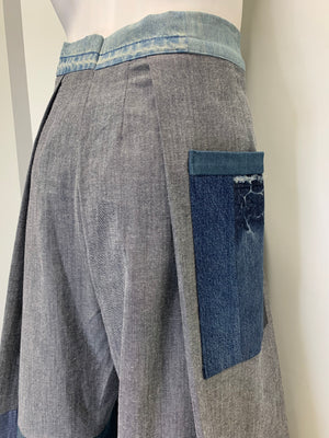 MUSTARD PATCHWORK DENIM Pants