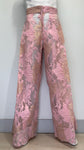 SHEER BROCADE PINK AND GOLD Pants