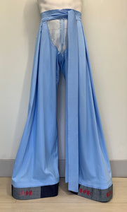 SHEER FRONT LIGHTWEIGHT POWDER BLUE DENIM Pants