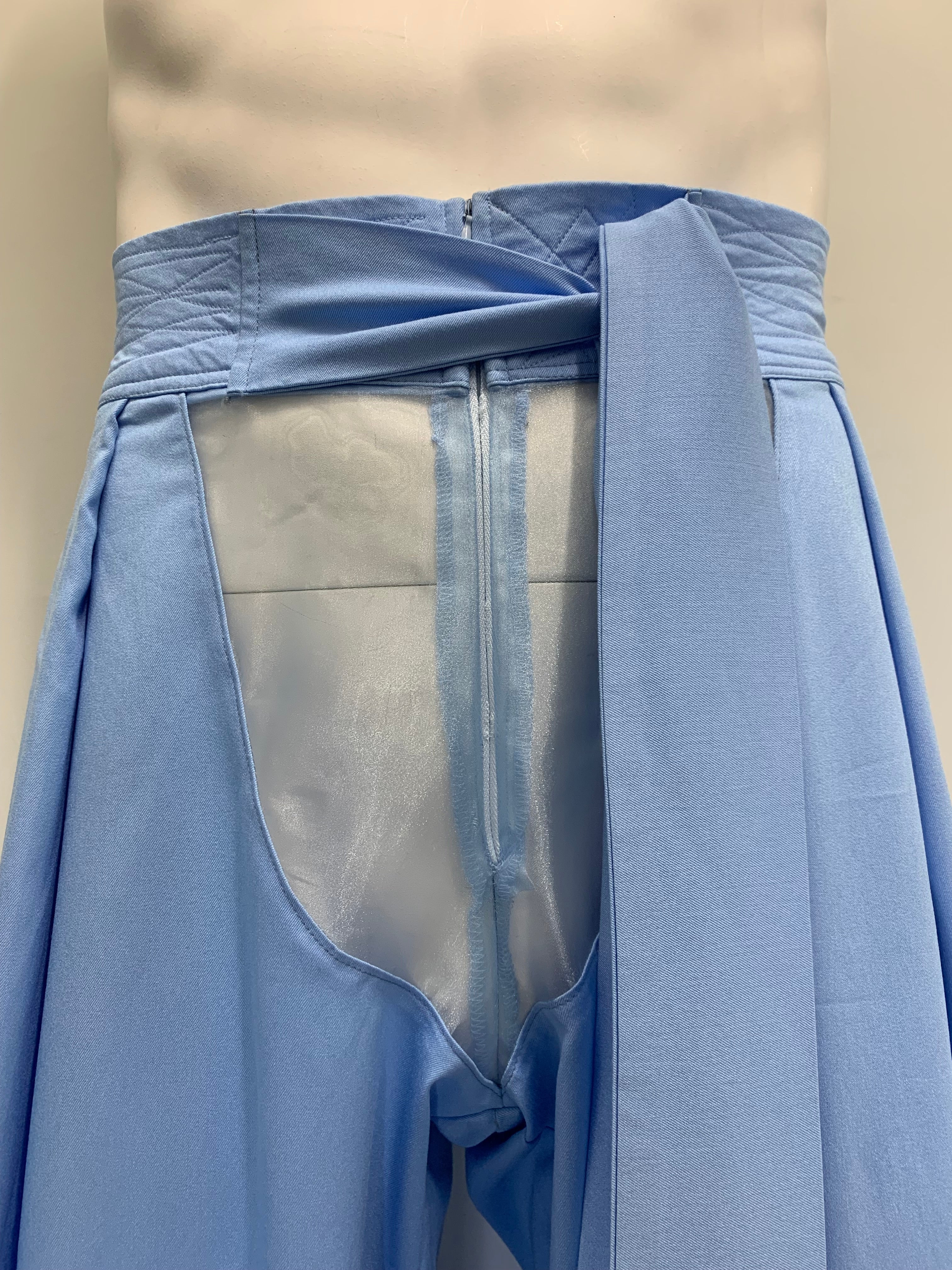 SHEER FRONT LIGHTWEIGHT POWDER BLUE DENIM Pants
