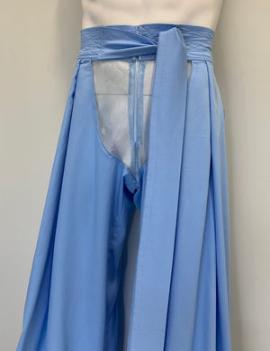 SHEER FRONT LIGHTWEIGHT POWDER BLUE DENIM Pants