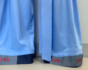 SHEER FRONT LIGHTWEIGHT POWDER BLUE DENIM Pants