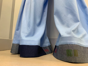 SHEER FRONT LIGHTWEIGHT POWDER BLUE DENIM Pants