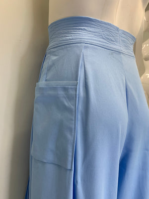 SHEER FRONT LIGHTWEIGHT POWDER BLUE DENIM Pants