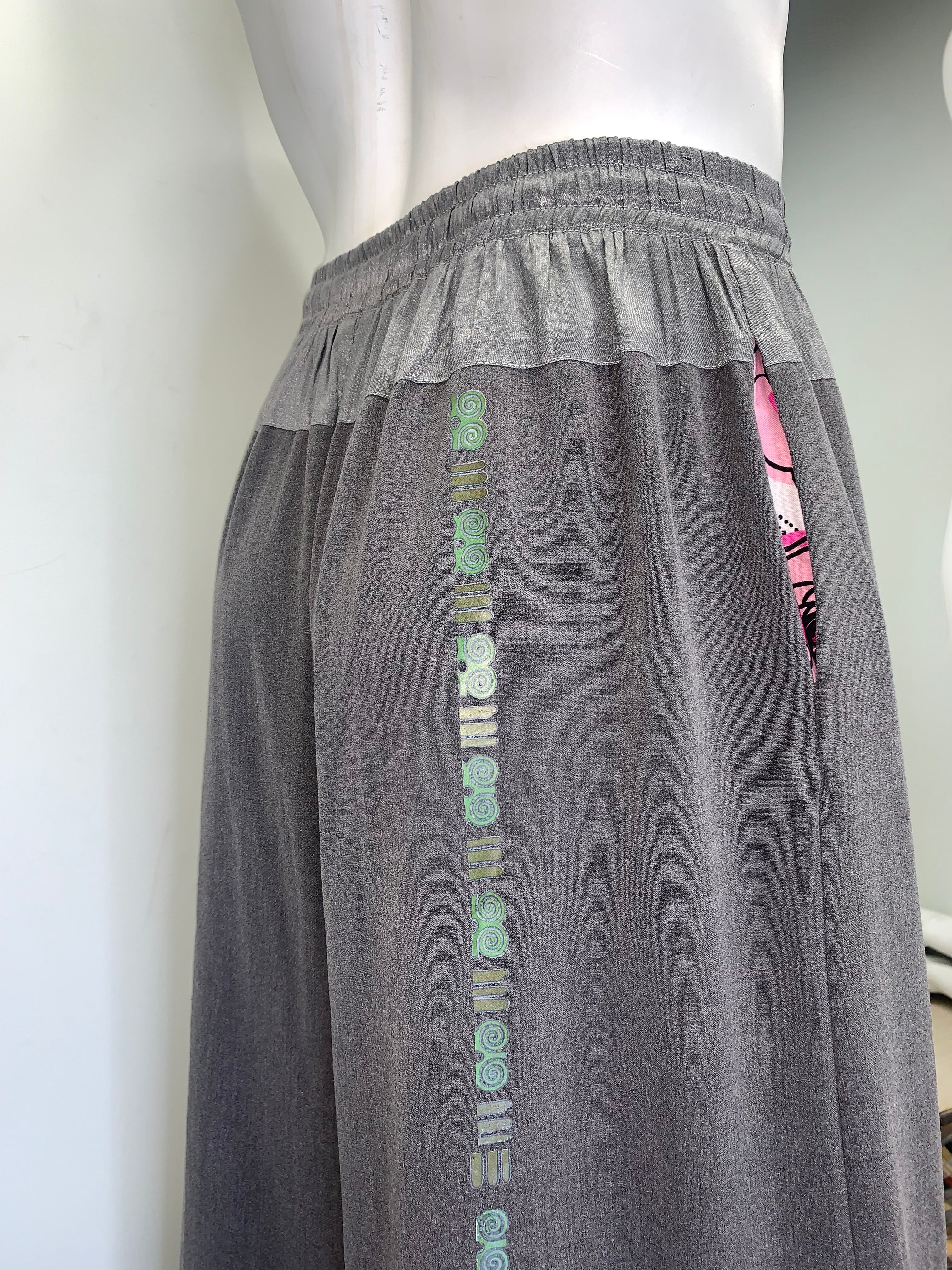 ADINKRA SUMMER WOOL AND SILK DRAWSTRING Pants