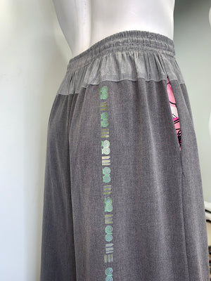 ADINKRA SUMMER WOOL AND SILK DRAWSTRING Pants