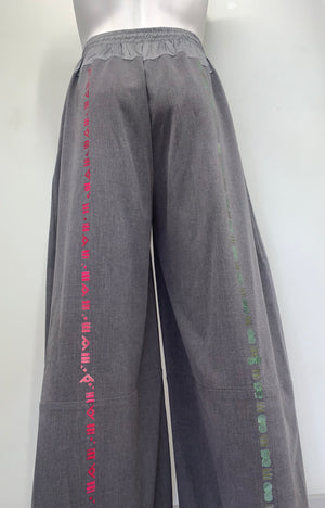 ADINKRA SUMMER WOOL AND SILK DRAWSTRING Pants