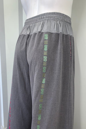 ADINKRA SUMMER WOOL AND SILK DRAWSTRING Pants