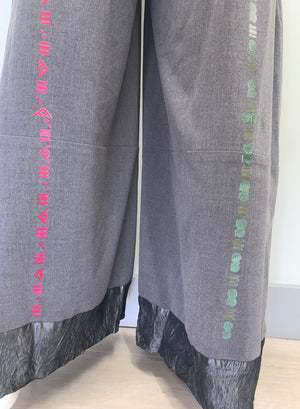 ADINKRA SUMMER WOOL AND SILK DRAWSTRING Pants