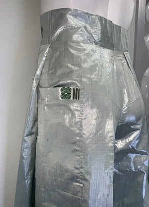 METALLIC SILK SHANTUNG MINT GREEN Pants