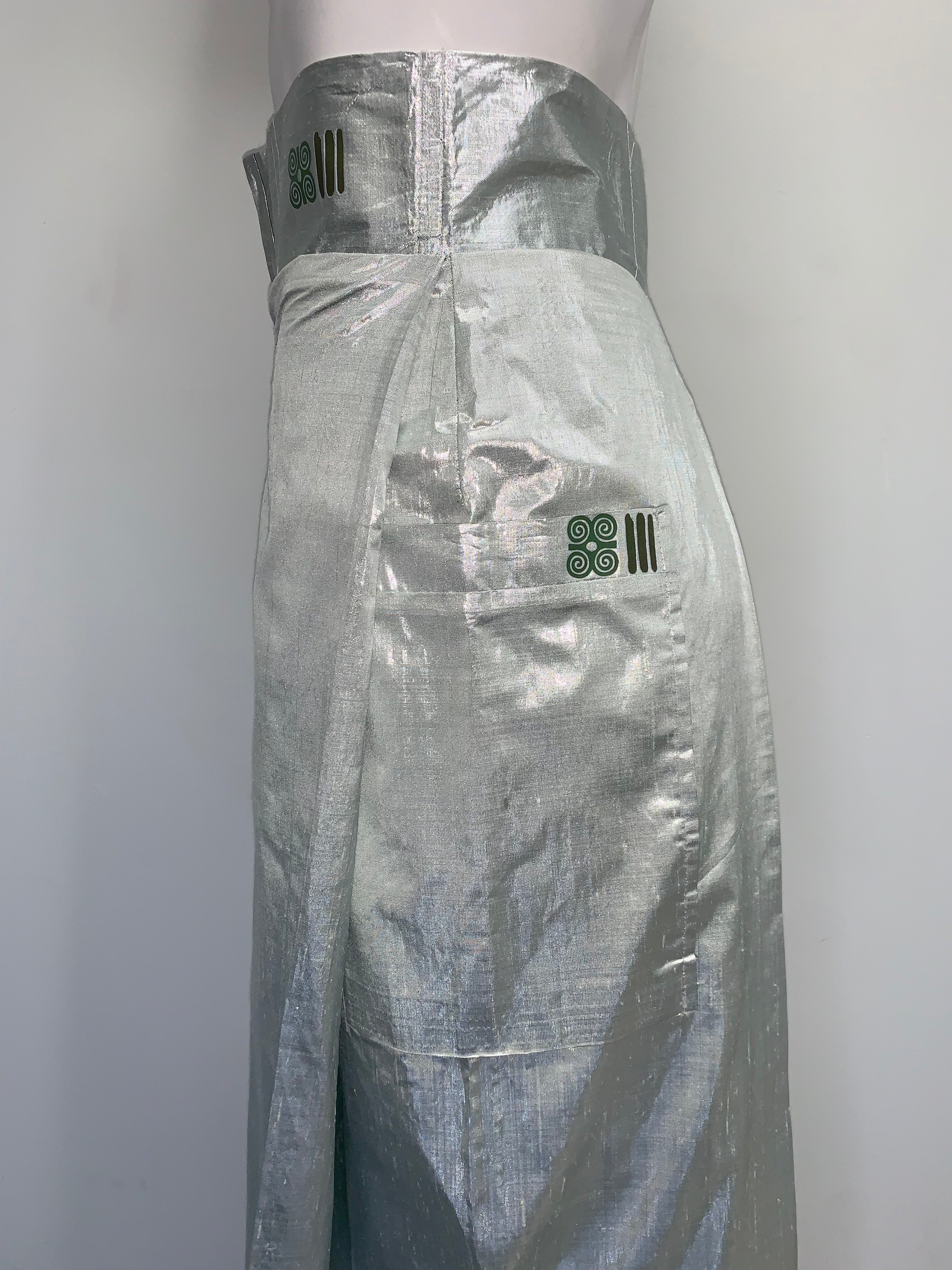 METALLIC SILK SHANTUNG MINT GREEN Pants