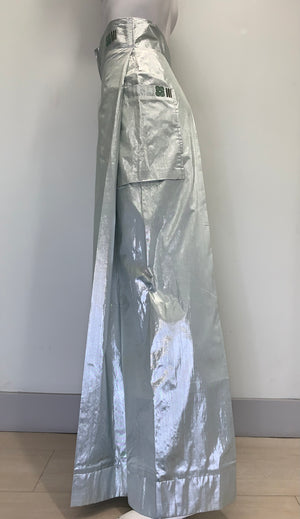 METALLIC SILK SHANTUNG MINT GREEN Pants
