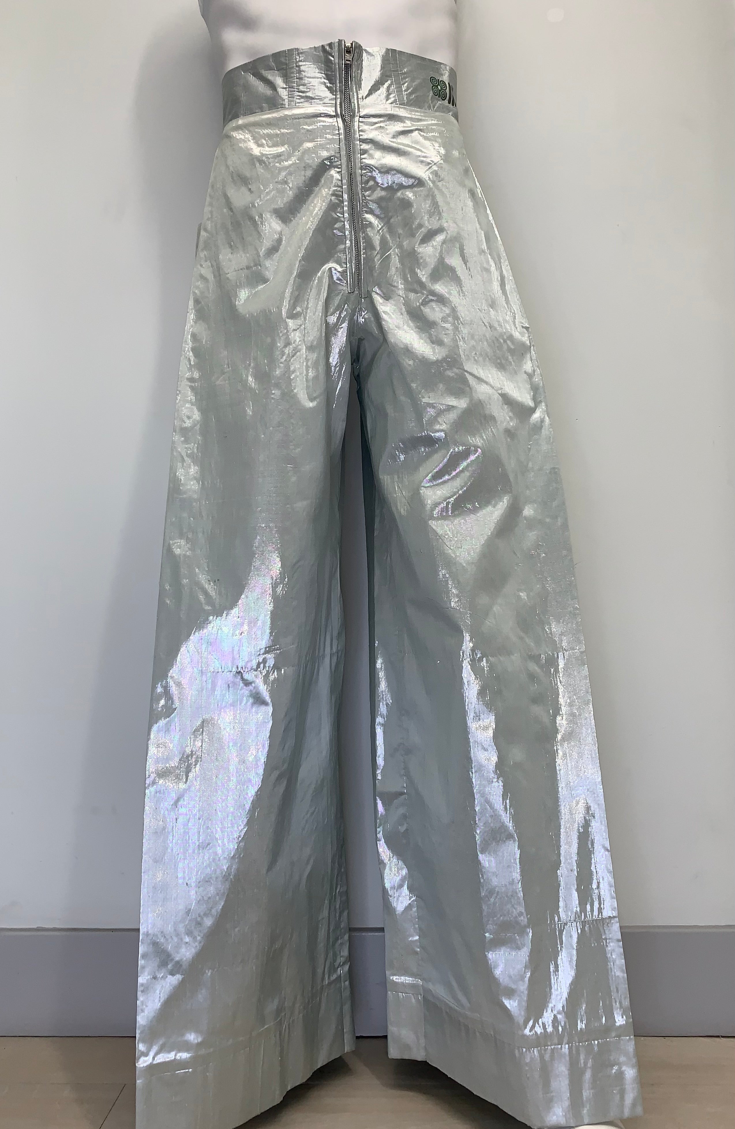 METALLIC SILK SHANTUNG MINT GREEN Pants