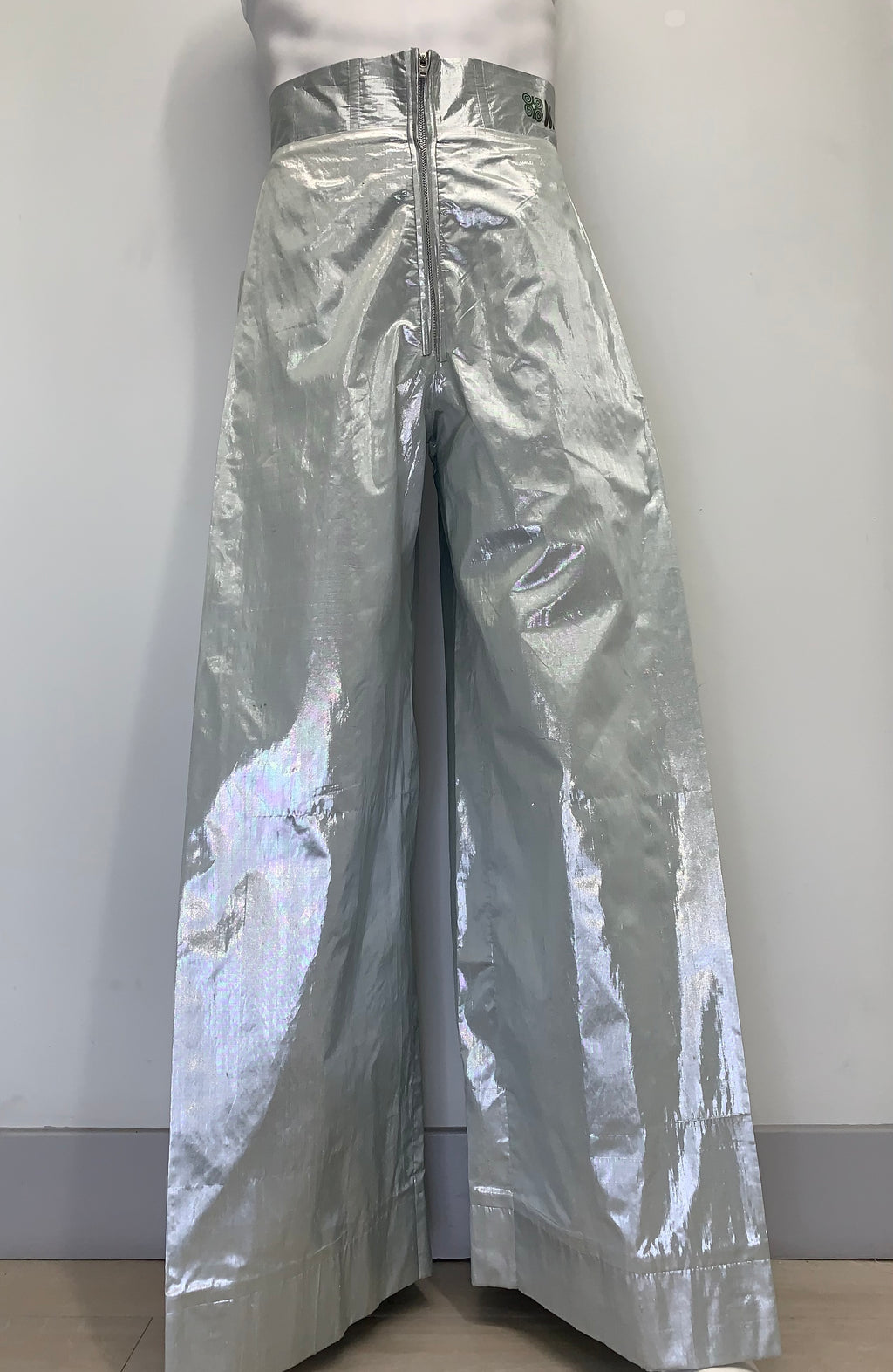 METALLIC SILK SHANTUNG MINT GREEN Pants
