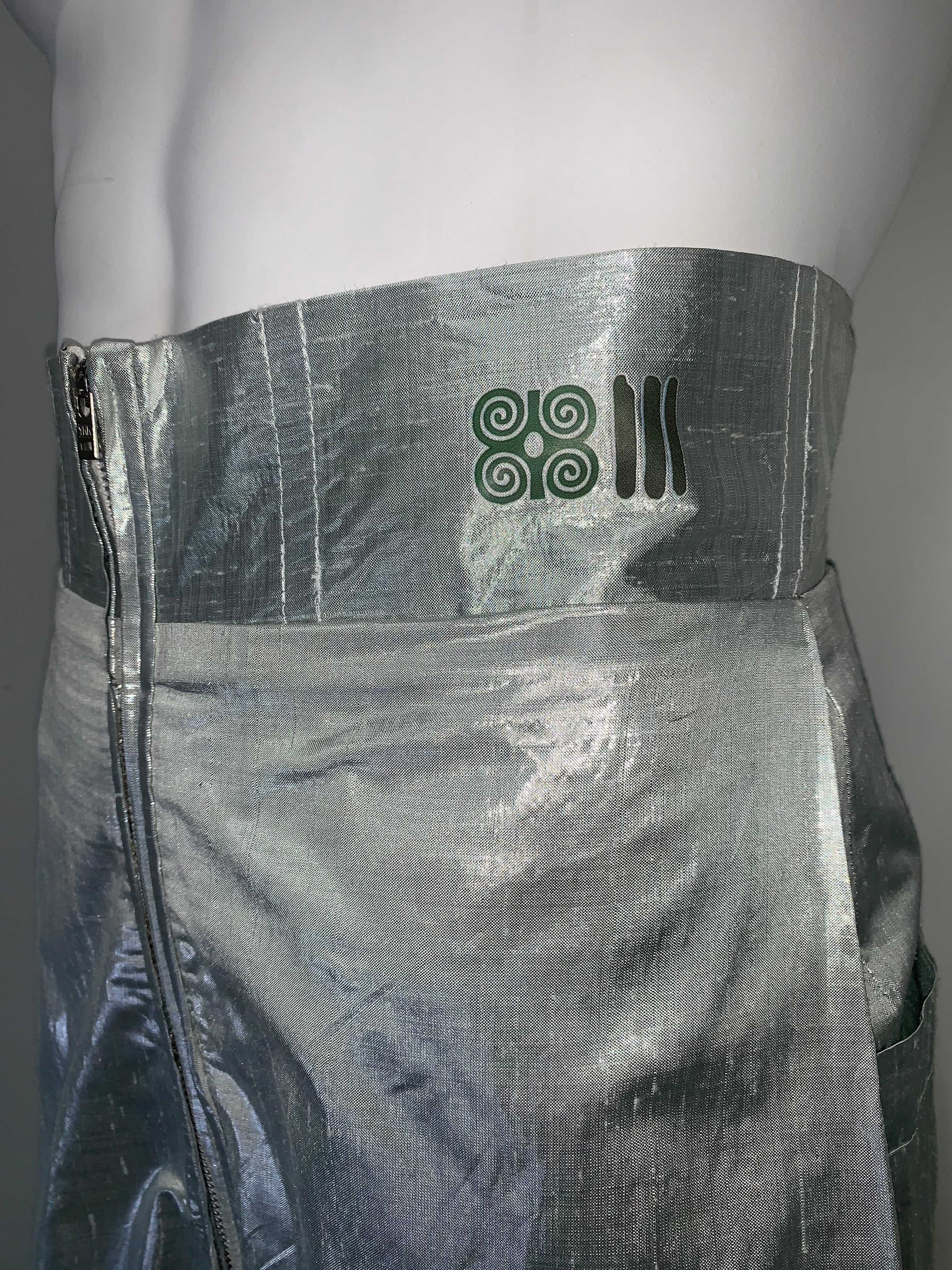 METALLIC SILK SHANTUNG MINT GREEN Pants
