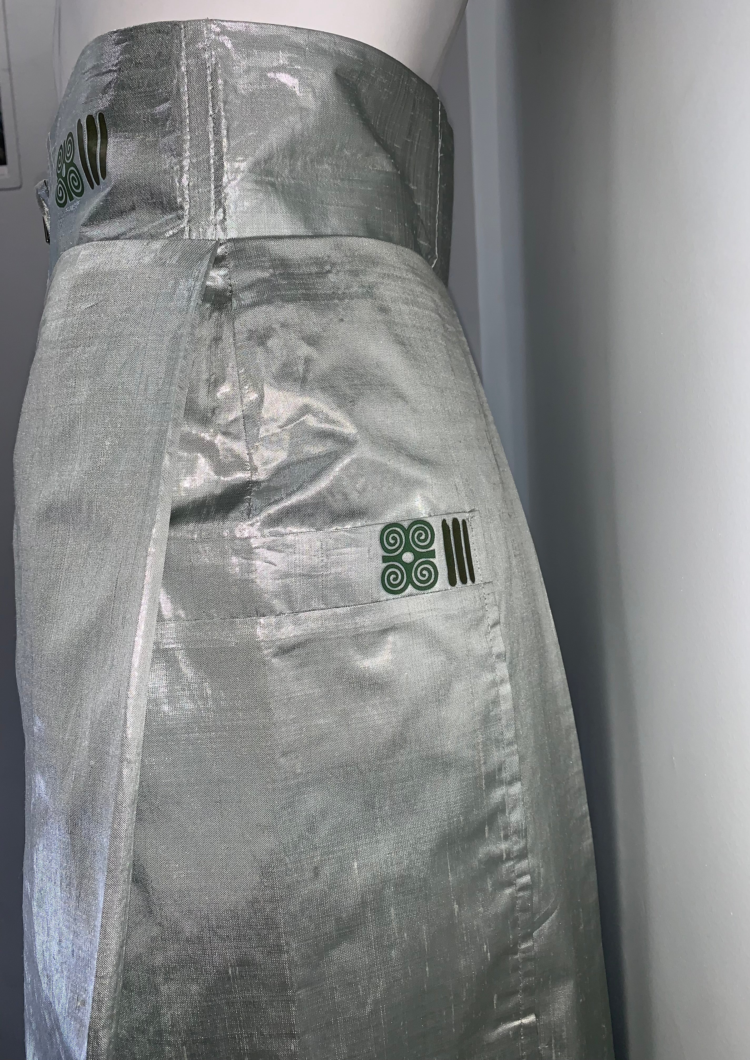 METALLIC SILK SHANTUNG MINT GREEN Pants